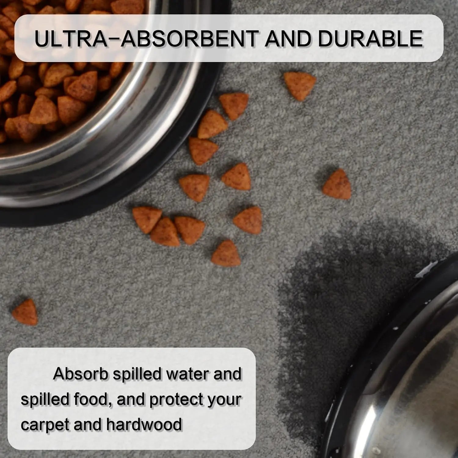 Extra-Large Non-Slip Pet Feeding Mat, Absorbent Microfiber