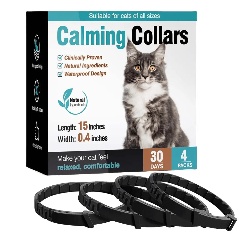 3/4 Pack Pet Calming Collar Stress and Anxiety Relief Pheromone Collar Adjustable Appeasing Calming Collar for Cats Dogs
