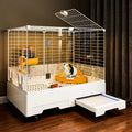 Deluxe Small Animal Cage With Pull Out Tray (Transparent Habitat for Rabbit Chinchillas Guinea Pig)