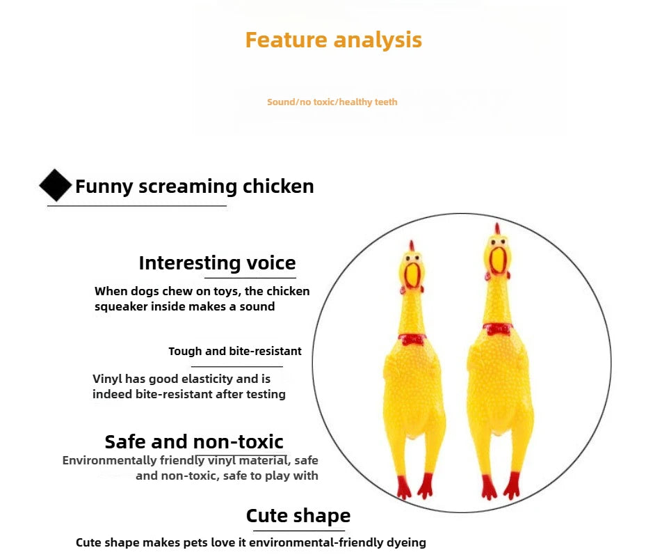 Squeaky Screaming Chicken Pet Toy Funny Molar Chew