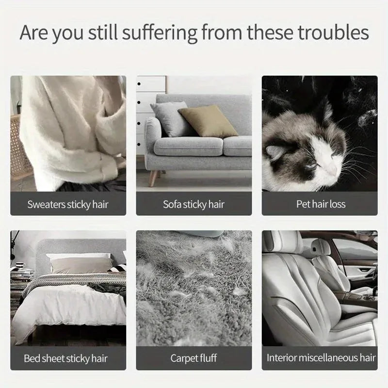 Double-Sided Pet Hair Remover, Manual Electrostatic Sticky Lint Brush