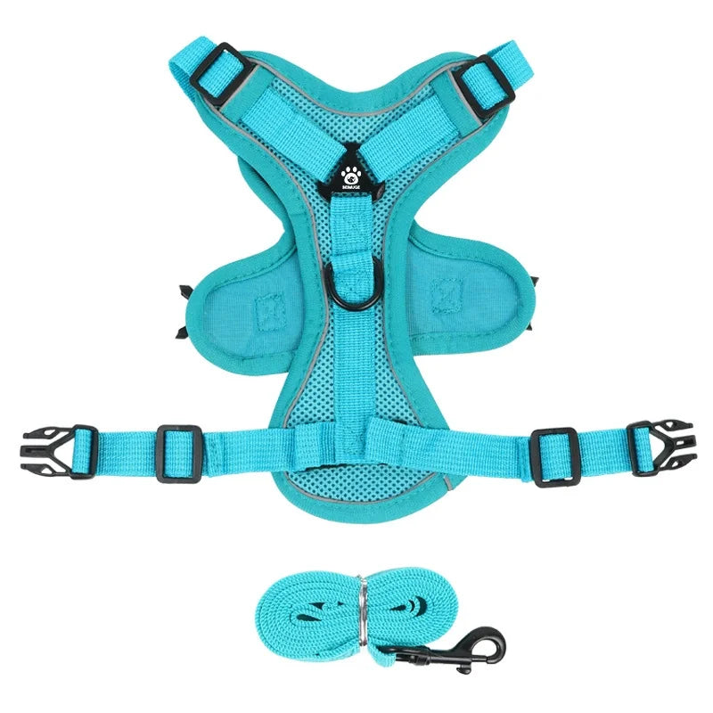 No Pull Dog Harness and Leash Set Adjustable Pet Harness Vest Reflective