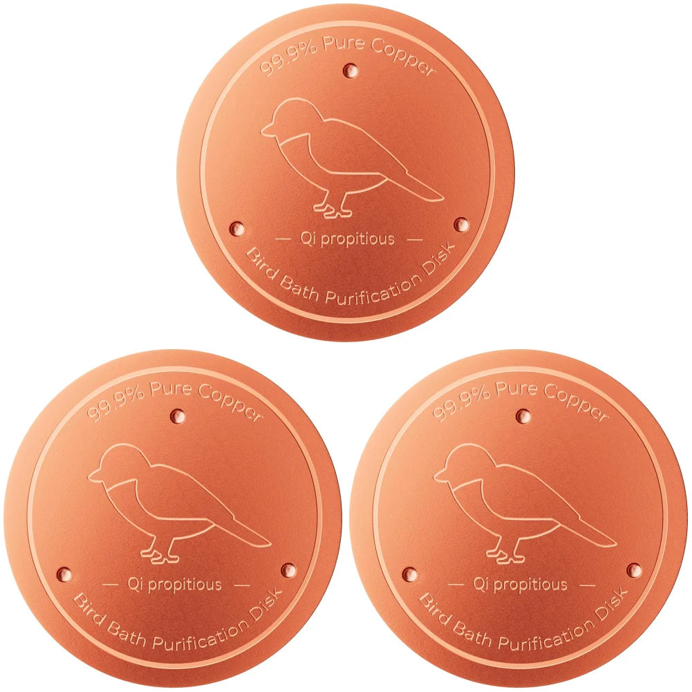 1-5CS Bird Bath Copper Disk With 3 Point Support Bird Bath Purification Plate For Outdoor Bird Bath