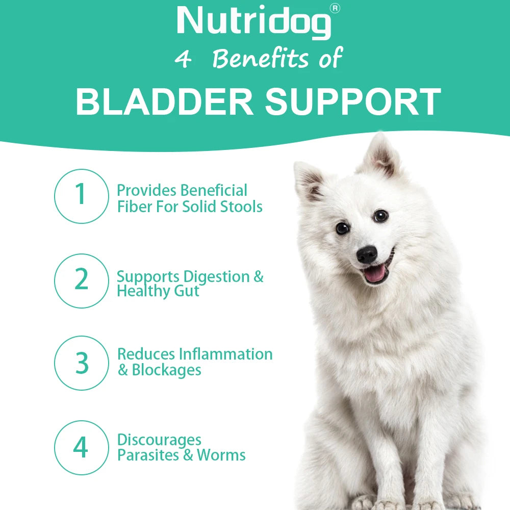 NUTRIDOG Dog Anal Gland Support  Pumpkin Seed Probiotics Digestive Enzymes Scoot Relief