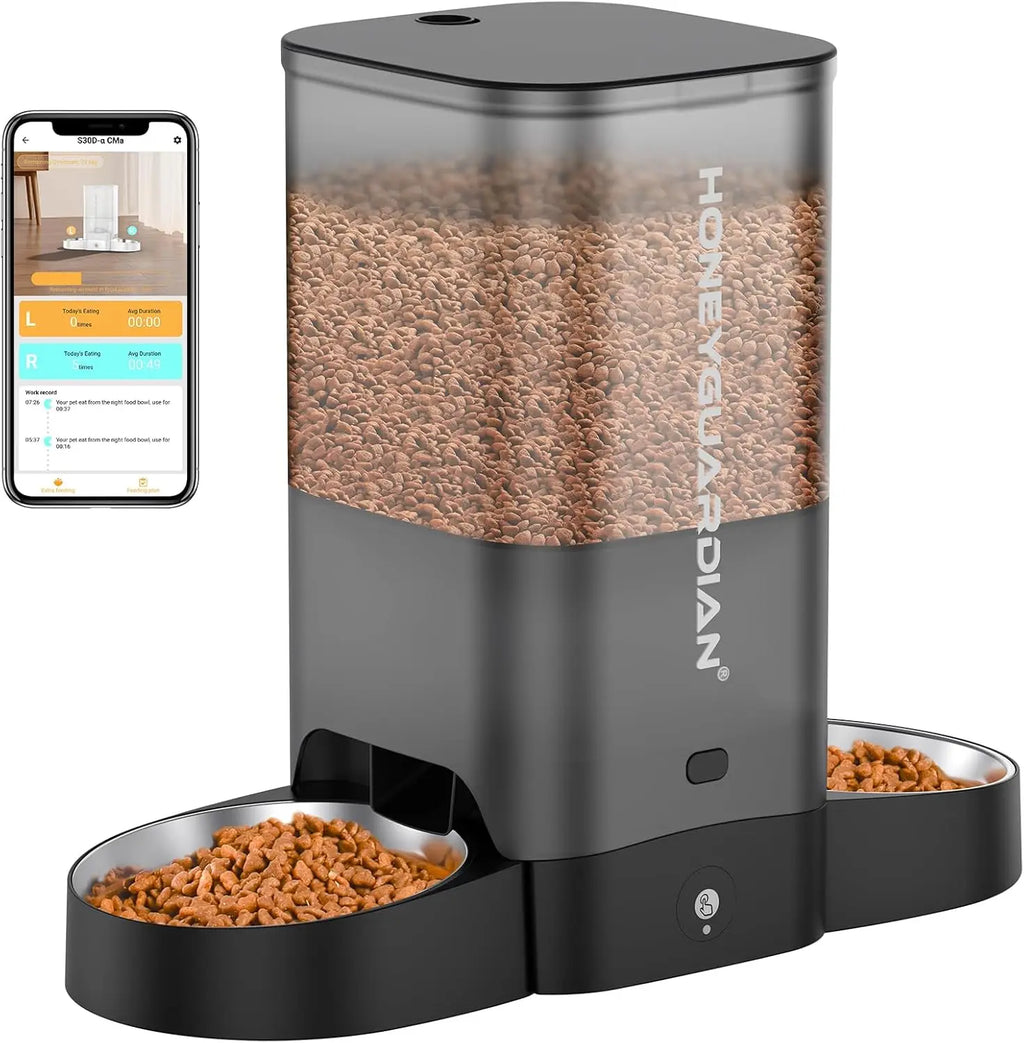 Automatic Cat Feeder for Two Cats, WiFi Smart Pet Dispenser with App Control