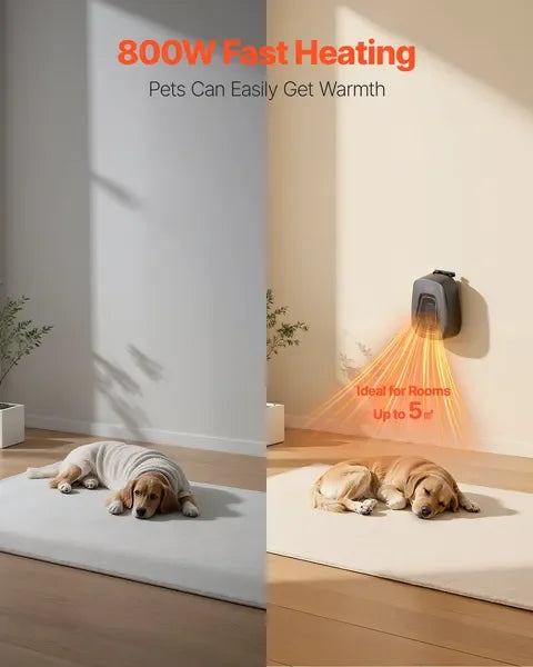 Dog House Heater, 800W Pet Heater with Overheat Protection, Adjustable Temp & 24H Time
