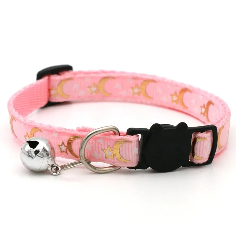 Pet Collar With Bell Cartoon Footprint, Adjustable Safety Bell Ring Necklace