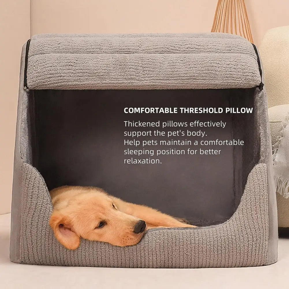 Extra Large Dog Bed House, 30D Memory Sponge, Cozy Indoor Plush Cave