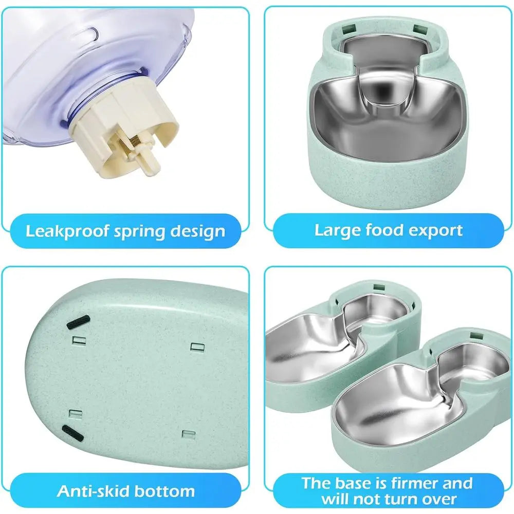 Automatic Cat/Small Dog Feeder and Water Dispenser with Stainless Steel Bowl
