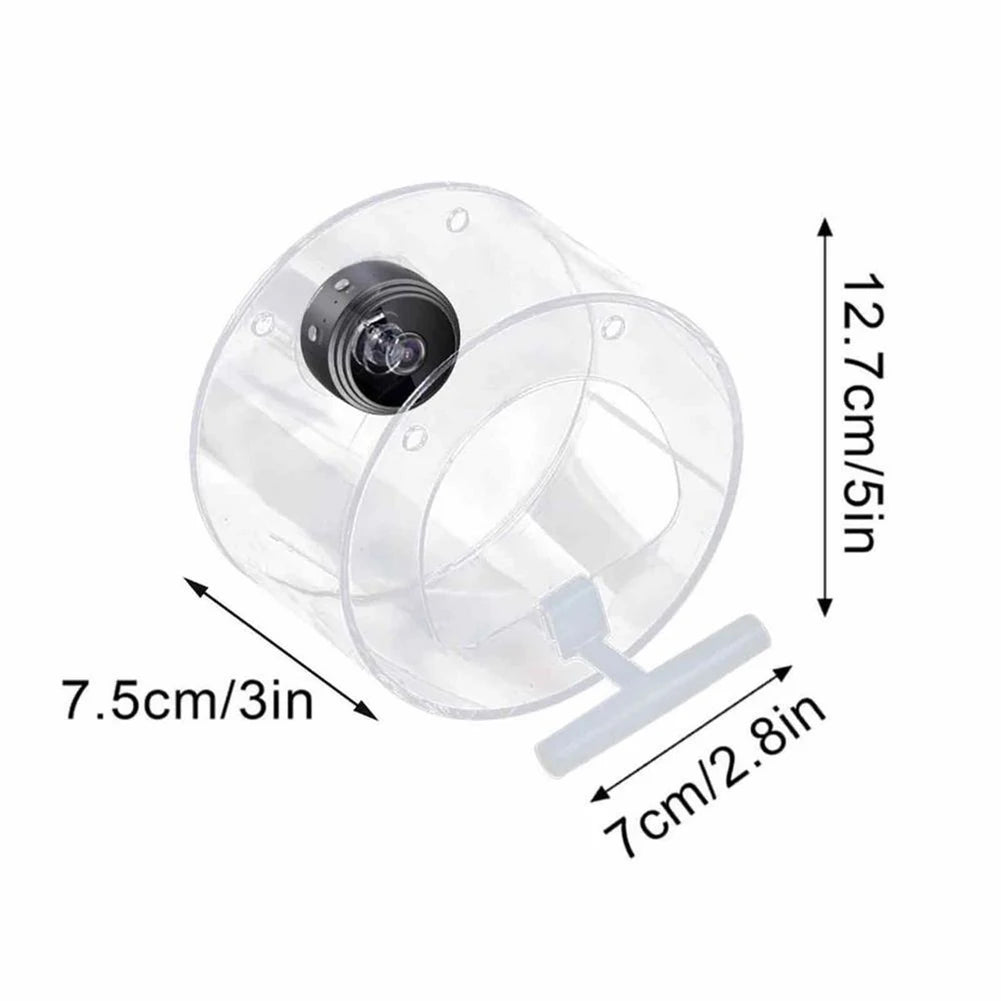 Smart Bird House Pet Feeder Transparent with Camera 1080P HD Easy Installation
