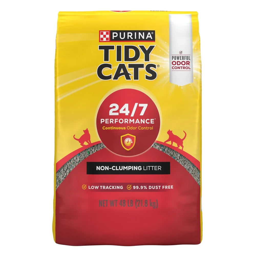 Multi-Cat Non-Clumping Cat Litter Odor Control Low Dust Clay Litter 24/7 Performance