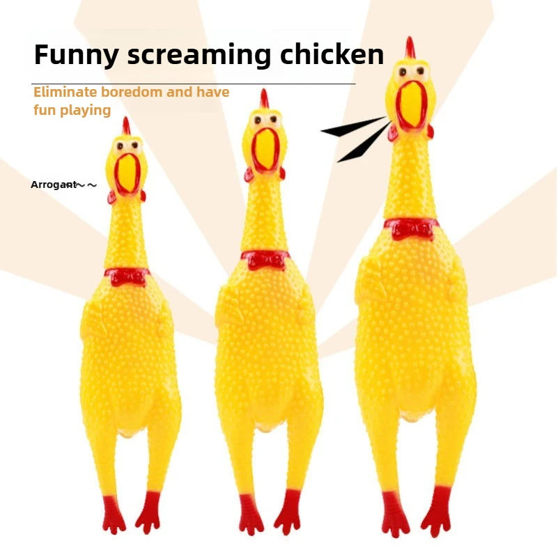 Squeaky Screaming Chicken Pet Toy Funny Molar Chew