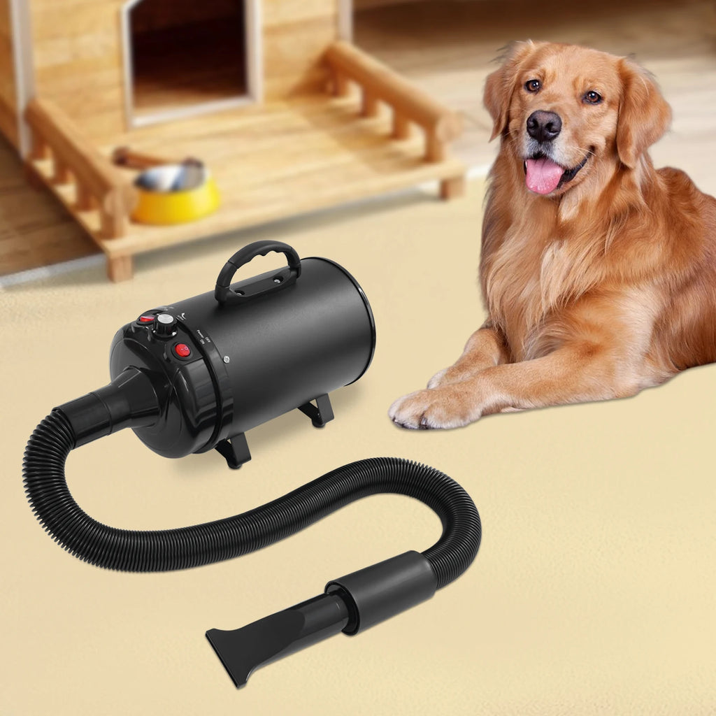 Pet Hair Dryer, Adjustable Design Wind Speed, Electric Dog Cat Hair Dryer, 4 Nozzles