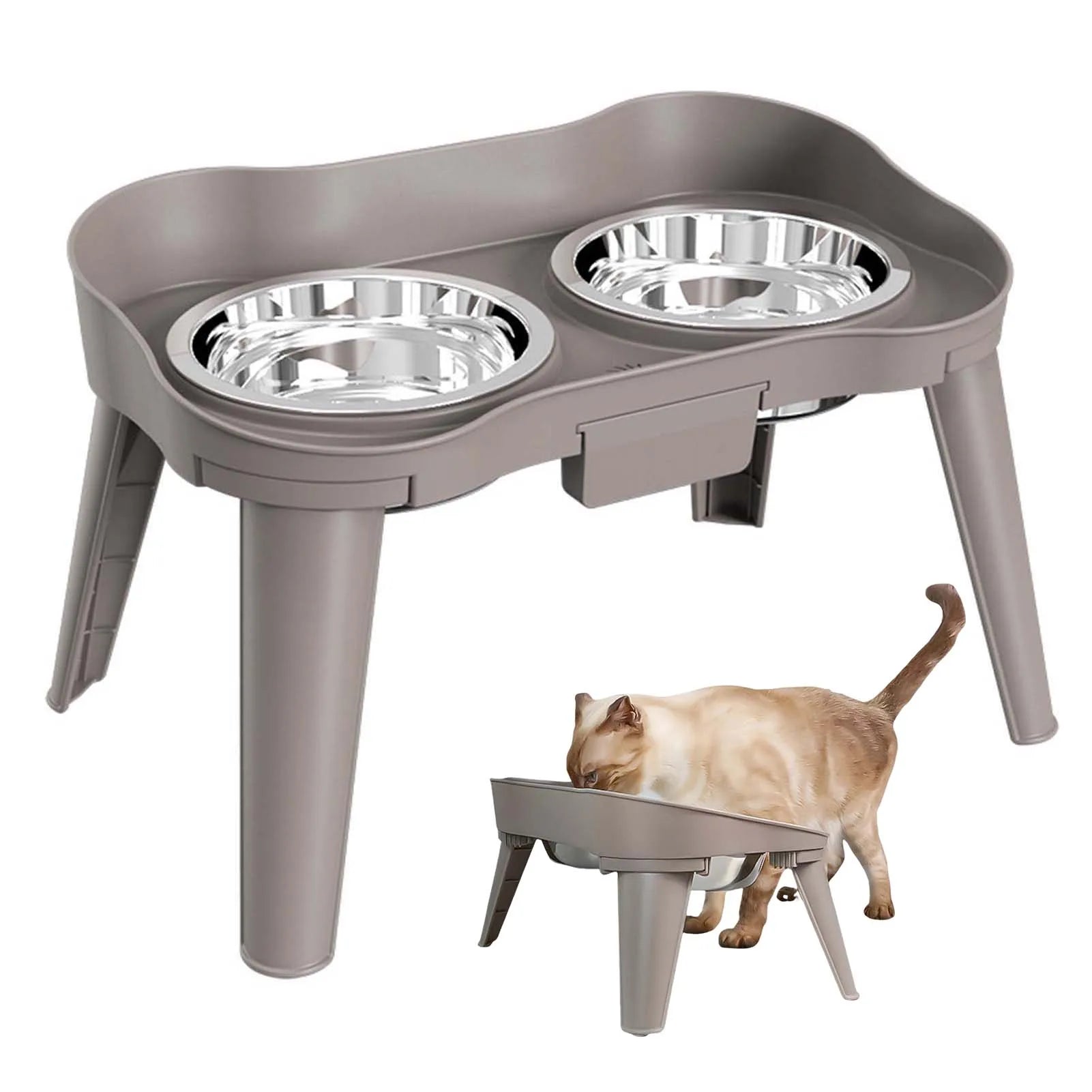 Raised Stand Elevated Dog Feeder Non-Slip and No Spill Design Suitable for Improved Posture and Comfort