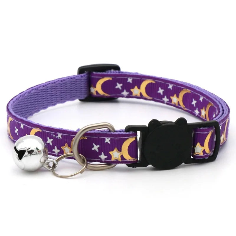 Pet Collar With Bell Cartoon Footprint, Adjustable Safety Bell Ring Necklace