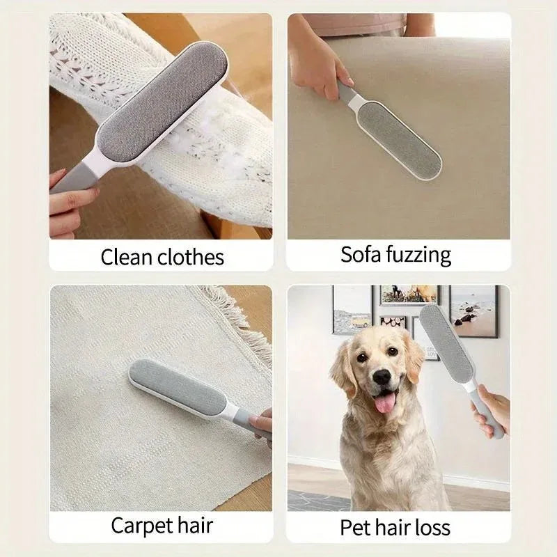 Double-Sided Pet Hair Remover, Manual Electrostatic Sticky Lint Brush