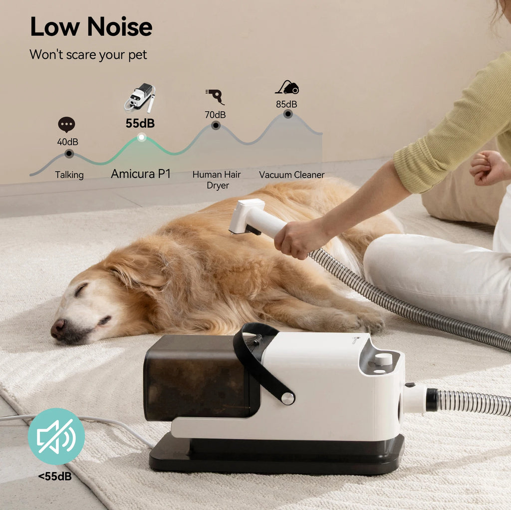 Vacuum Cleaner & Hair Dryer, Adjustable Speed and Temperature, 5 Proven Care Tools