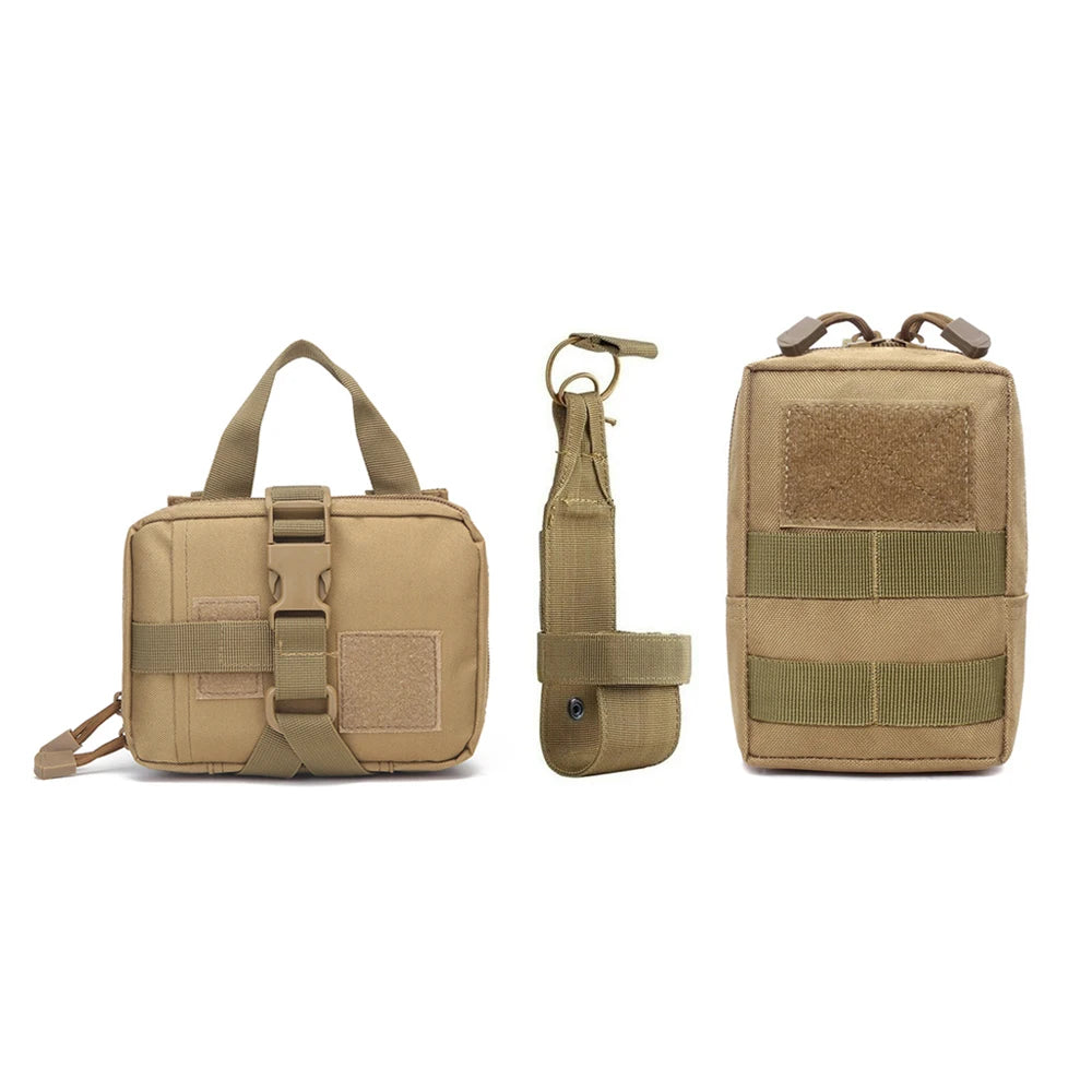 Dog Tactical Bags Set With Pouches Belt Attaching on Harness Sticker Military Dog Training