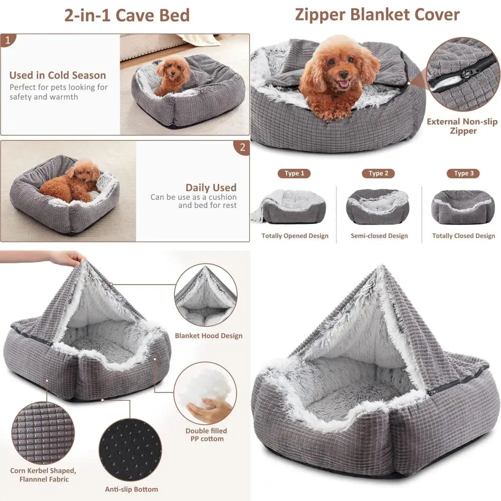 Dog Beds or Large Medium Small Dogs, Blanket Puppy Bed, Luxury Orthopedic Cat Beds