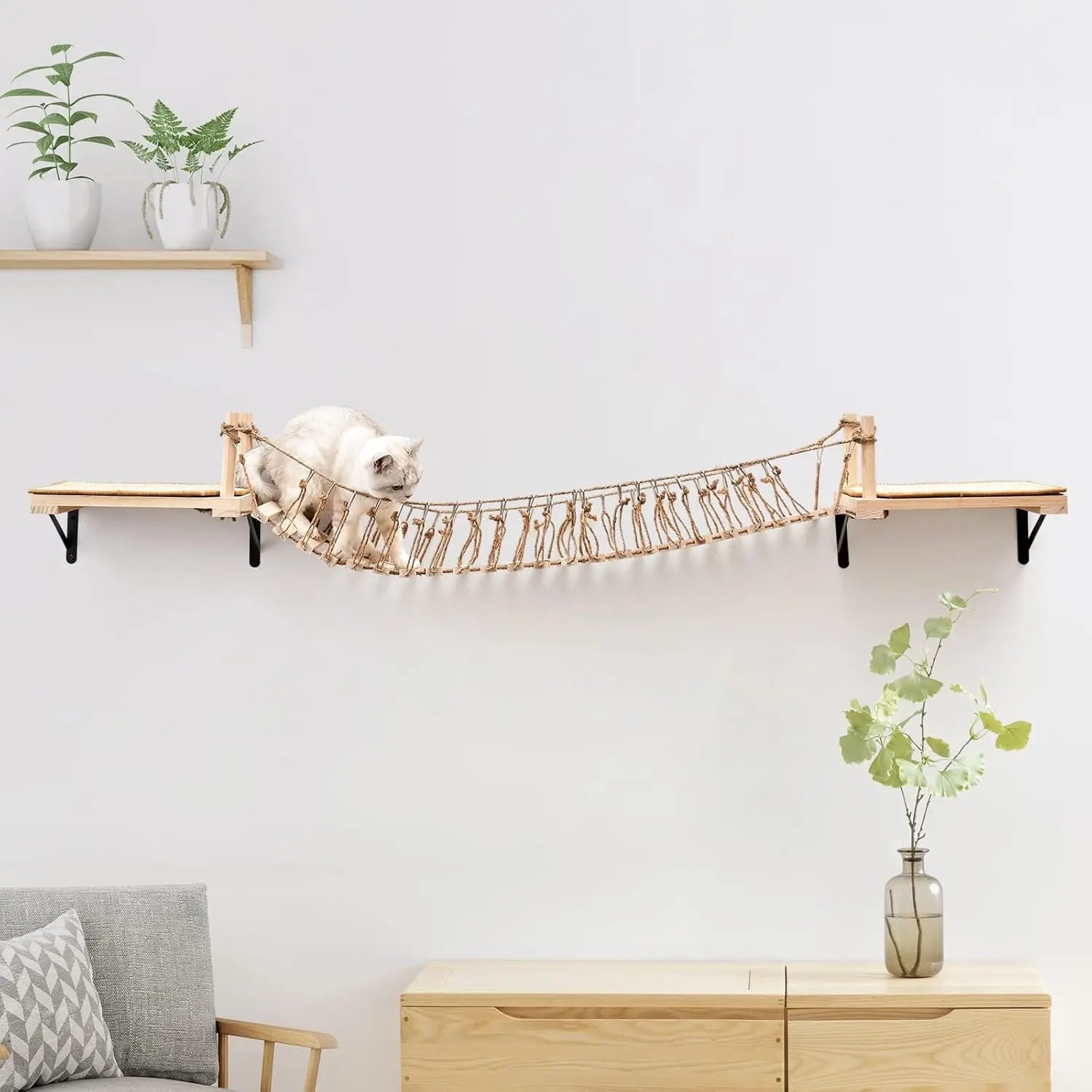 Wall-Mounted Cat Roped Bridge Long for Indoor Cats
