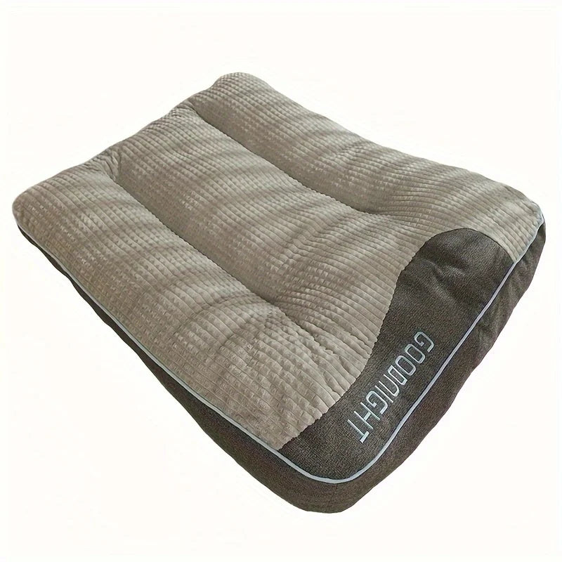 Luxury Stuffed Pet Sofa Bed for Medium to Large Dogs and Cats - Non-slip, Plaid All-Season Plaid Feel with Soft Polyester Fillin