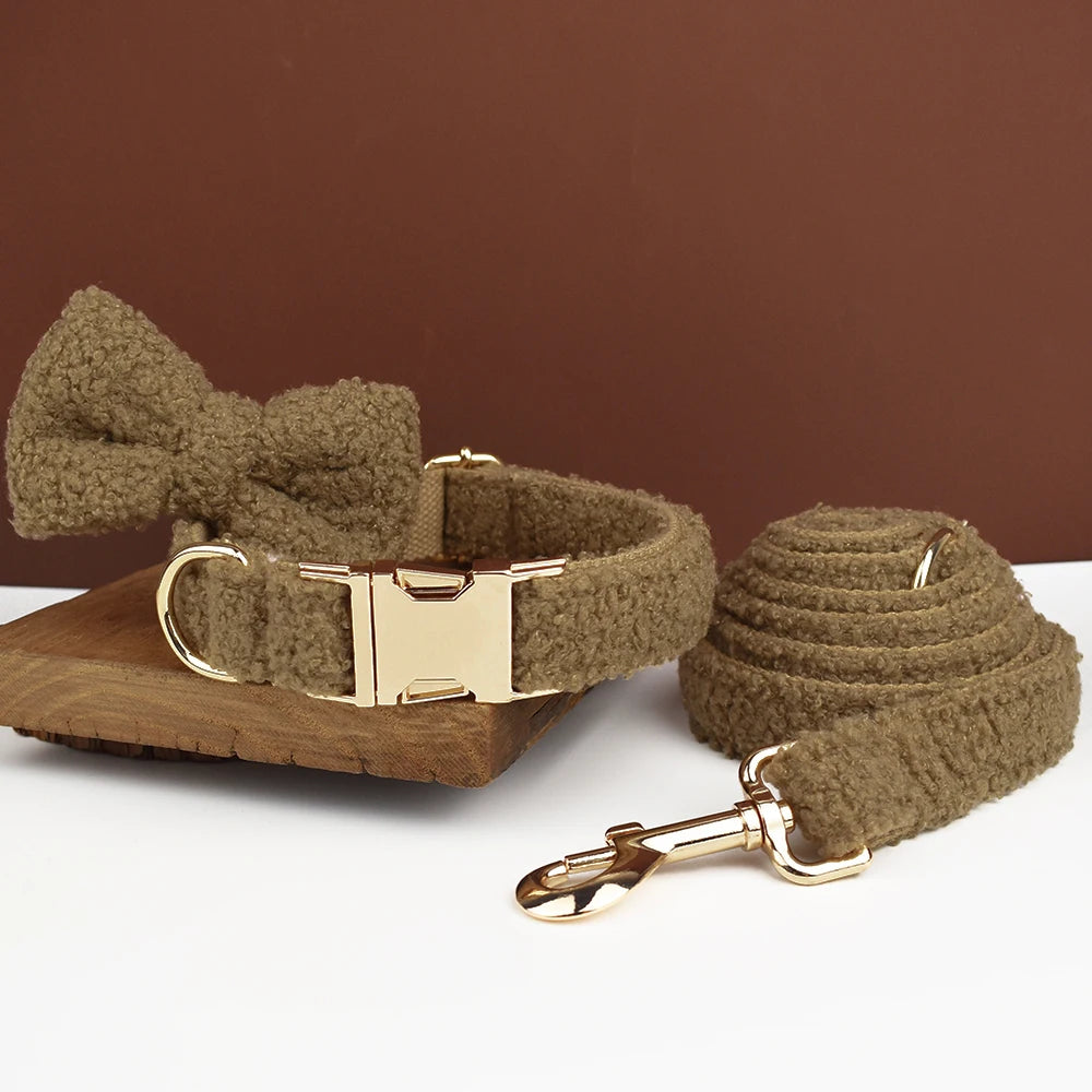 Luxury Personalized Dog Collar Harness Leash set