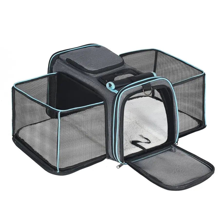 Expandable Dog & Cat Carrier, Airline Approved Breathable and Collapsible Design, Ideal for Small Dogs, Cats