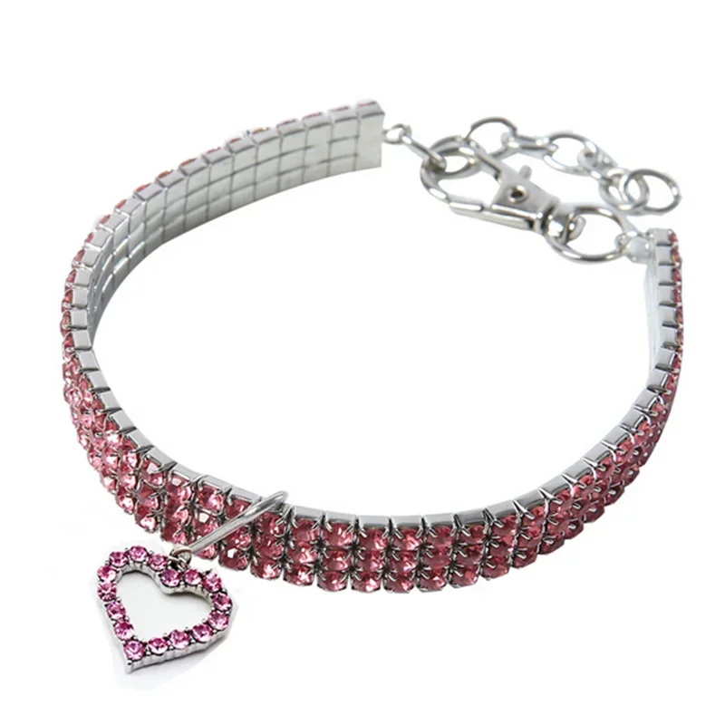 Bling Rhinestone Dog Collar Crystal  Leash For Small Medium Dogs S M L