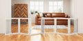 Extra Wide 144-inch Freestanding Pet Gate with Door, 6 Panels for Dogs and Puppies