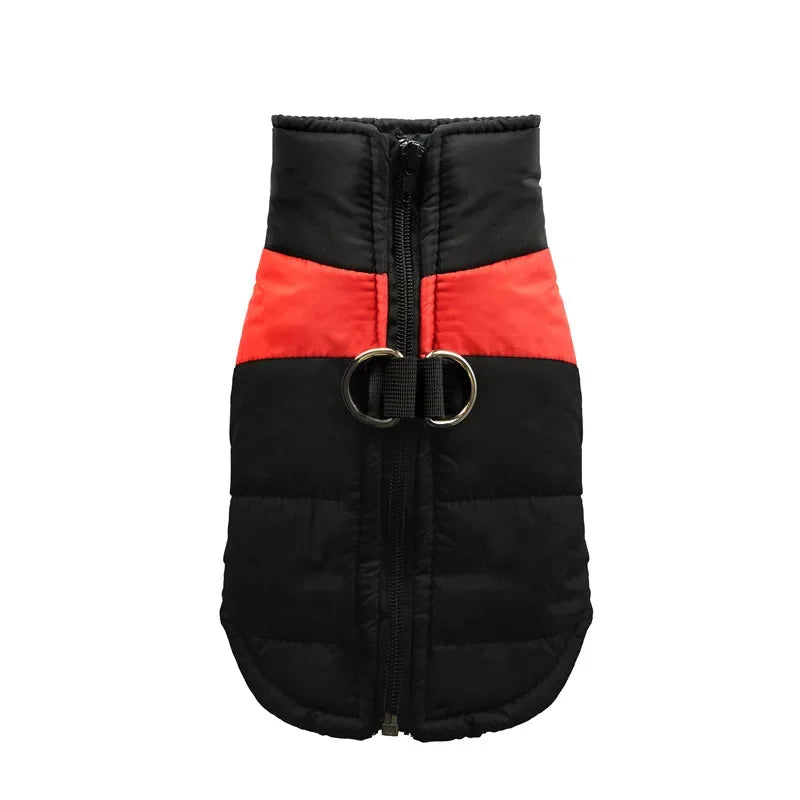 Waterproof Warm Dog Clothes Winter Vest Padded Zipper Jacket