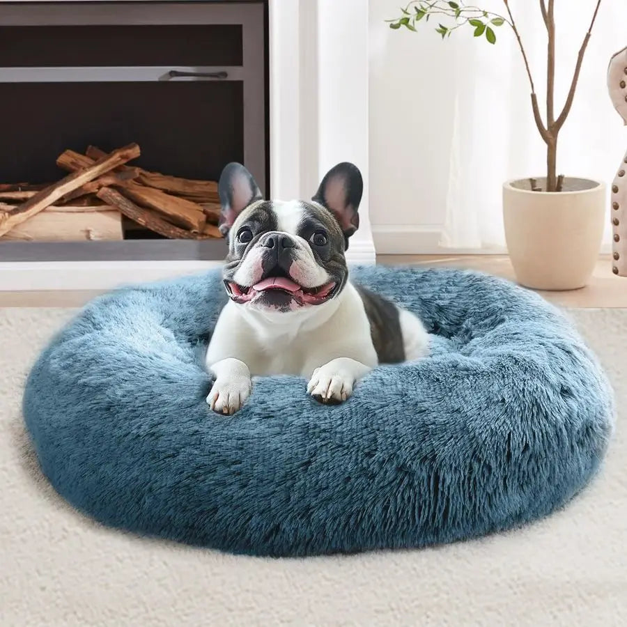 Calming Dog Bed Large Size Dog, Anti-Anxiety Donut Large Pet Bed