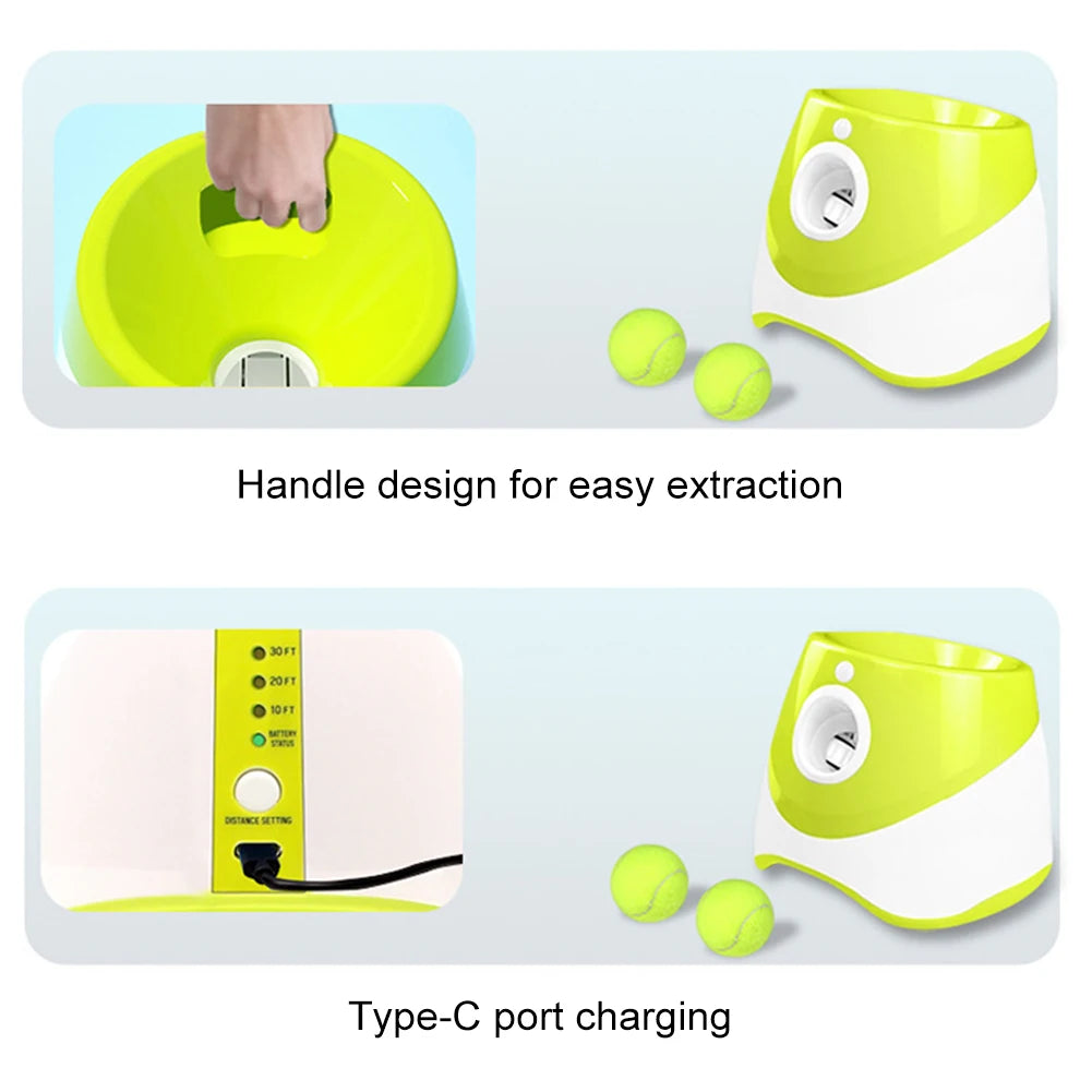 Pet Prime Automatic Dog Ball Thrower Launcher Interative Dog Fetch Machine with 3 Tennis Balls
