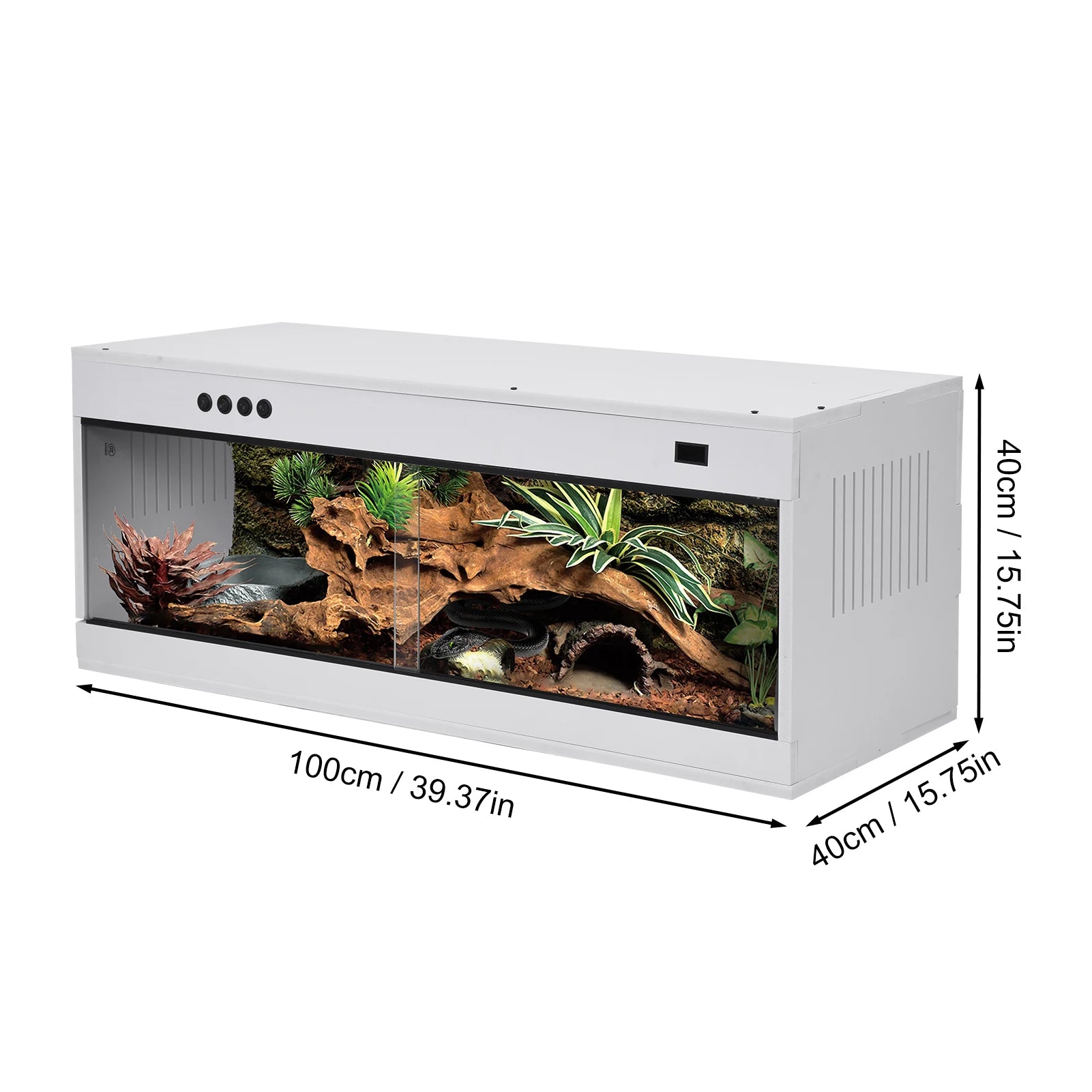 Reptile Enclosure Lizard Terrarium Tempered Glass Amphibians Enclosure for All Types