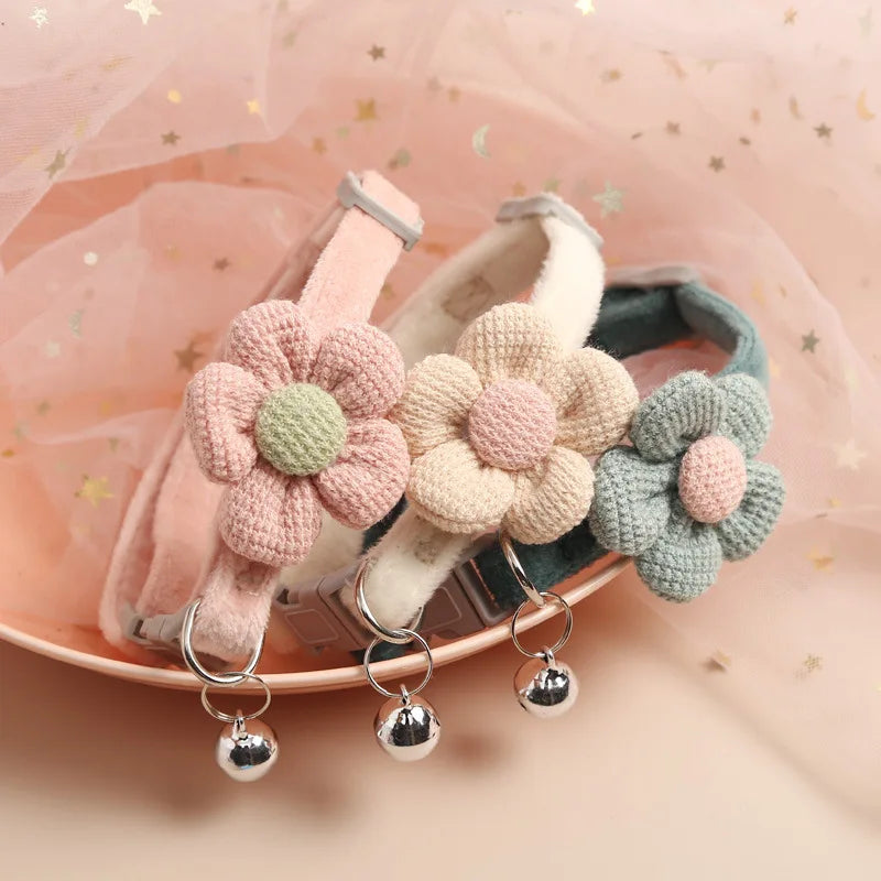 1Pc Cat Collar with Cute Flower  Adjustable Buckle Cat Collar