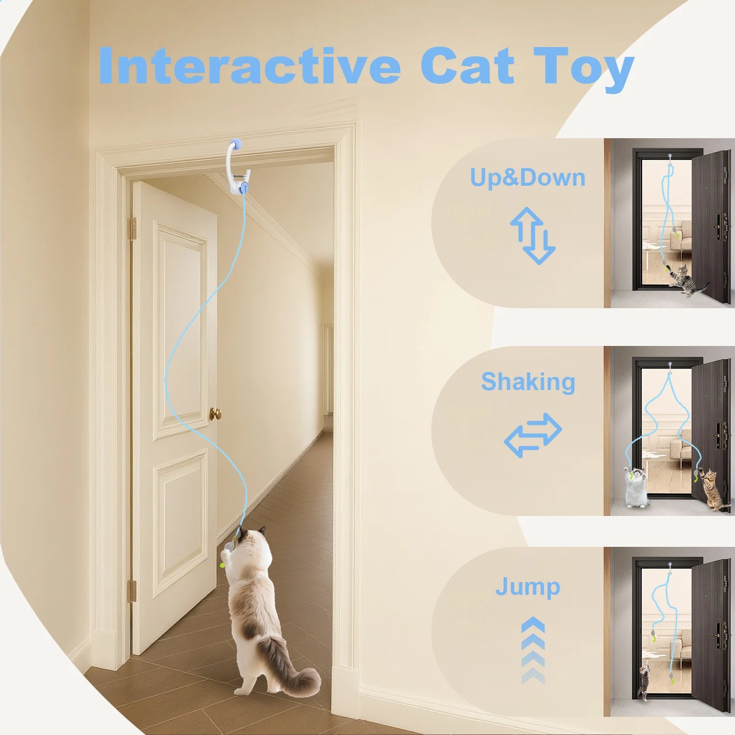 Cat Toys Electric Door Hanging Cat Toy USB Rechargeable