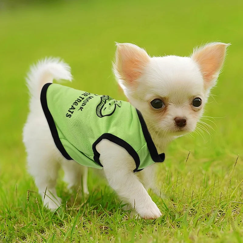 4 Pieces Puppy Clothes for Small Dogs Boy Summer Puppy Clothes for Chihuahua Yorkie Soft Cute Pattern Dog Shirt Spring Pet Cat C