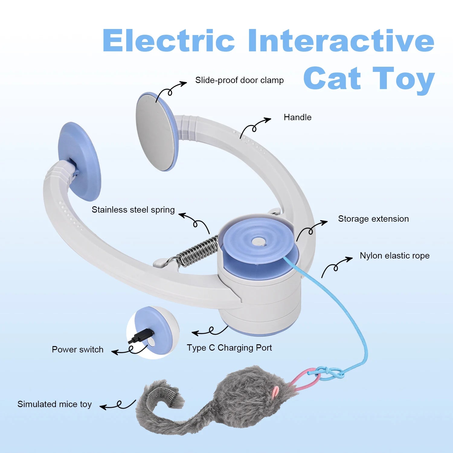 Cat Toys Electric Door Hanging Cat Toy USB Rechargeable