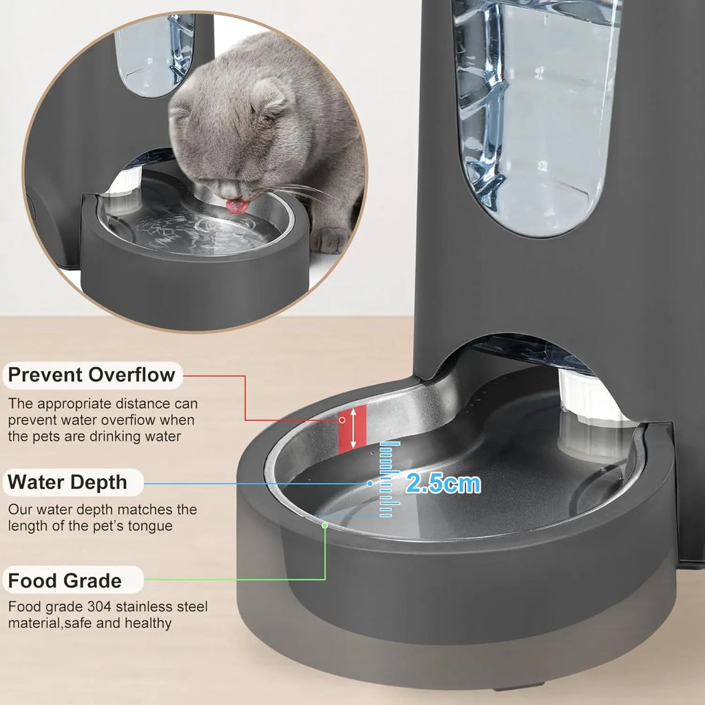 2-Pack Automatic Pet Feeder and Water Dispenser Set for Cats and Dogs