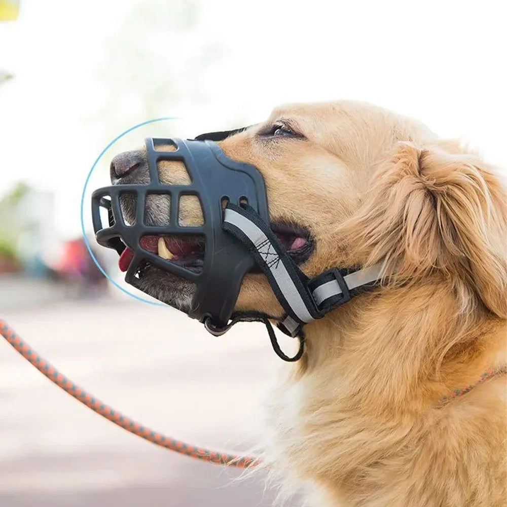 Soft Silicone Pet Dog Muzzle, Anti-biting Chewing Mask, Breathable Basket Dog Muzzle