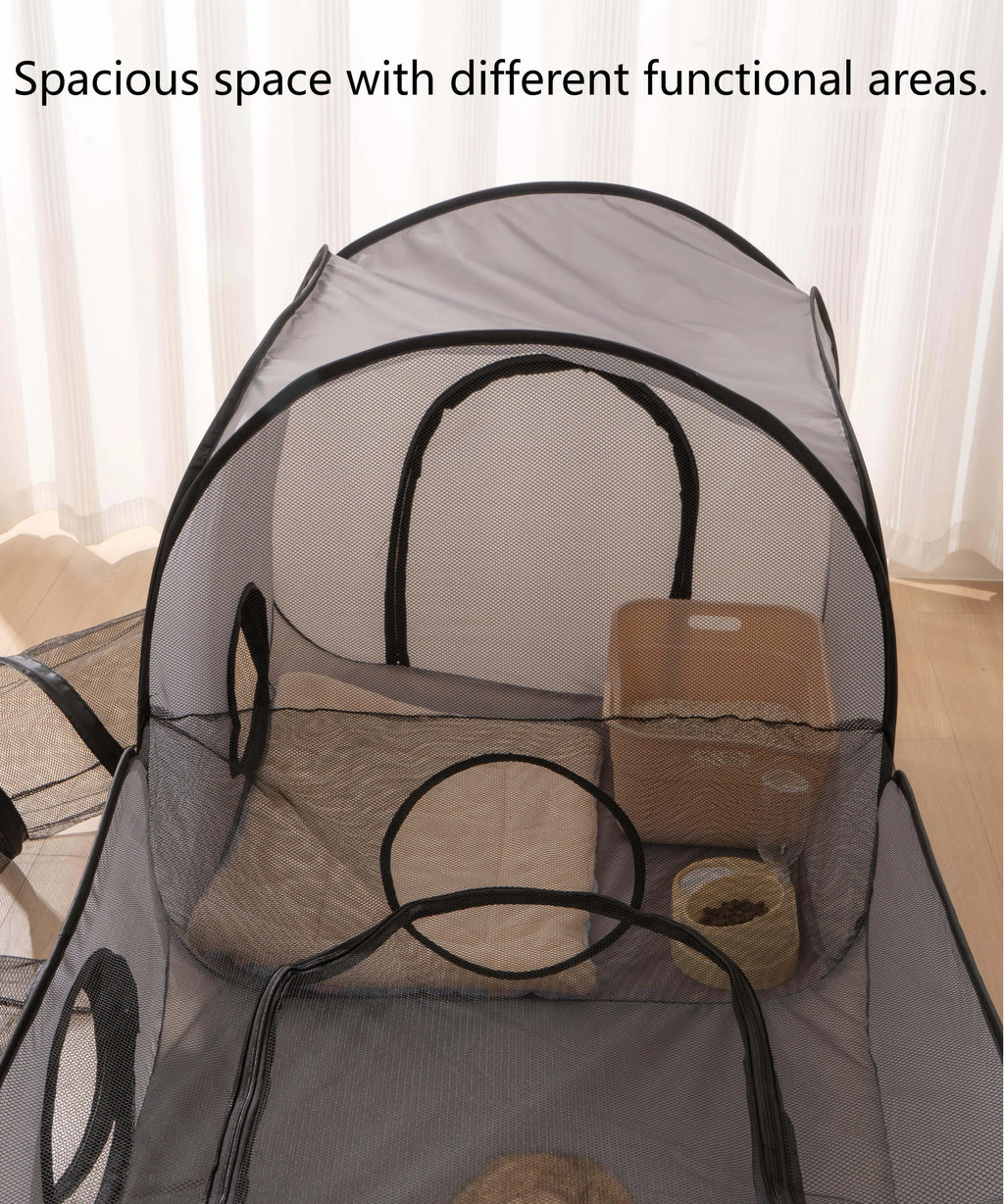 Square Gray Cats and Dogs Delivery Room Hard Oxford Cloth with a Play Tunnel