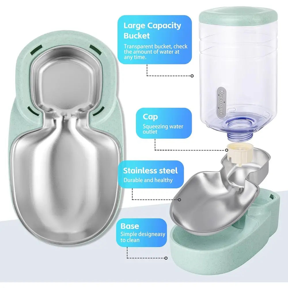 Automatic Cat/Small Dog Feeder and Water Dispenser with Stainless Steel Bowl