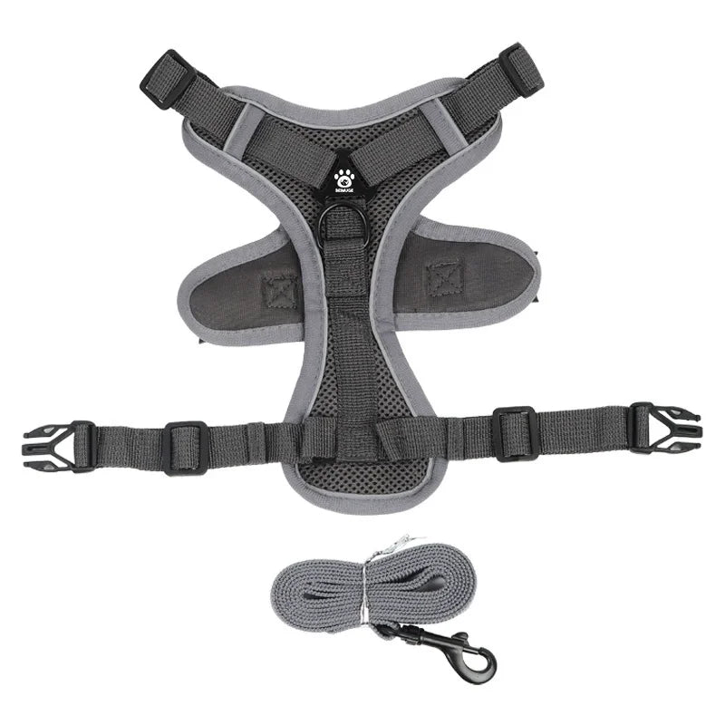 No Pull Dog Harness and Leash Set Adjustable Pet Harness Vest Reflective