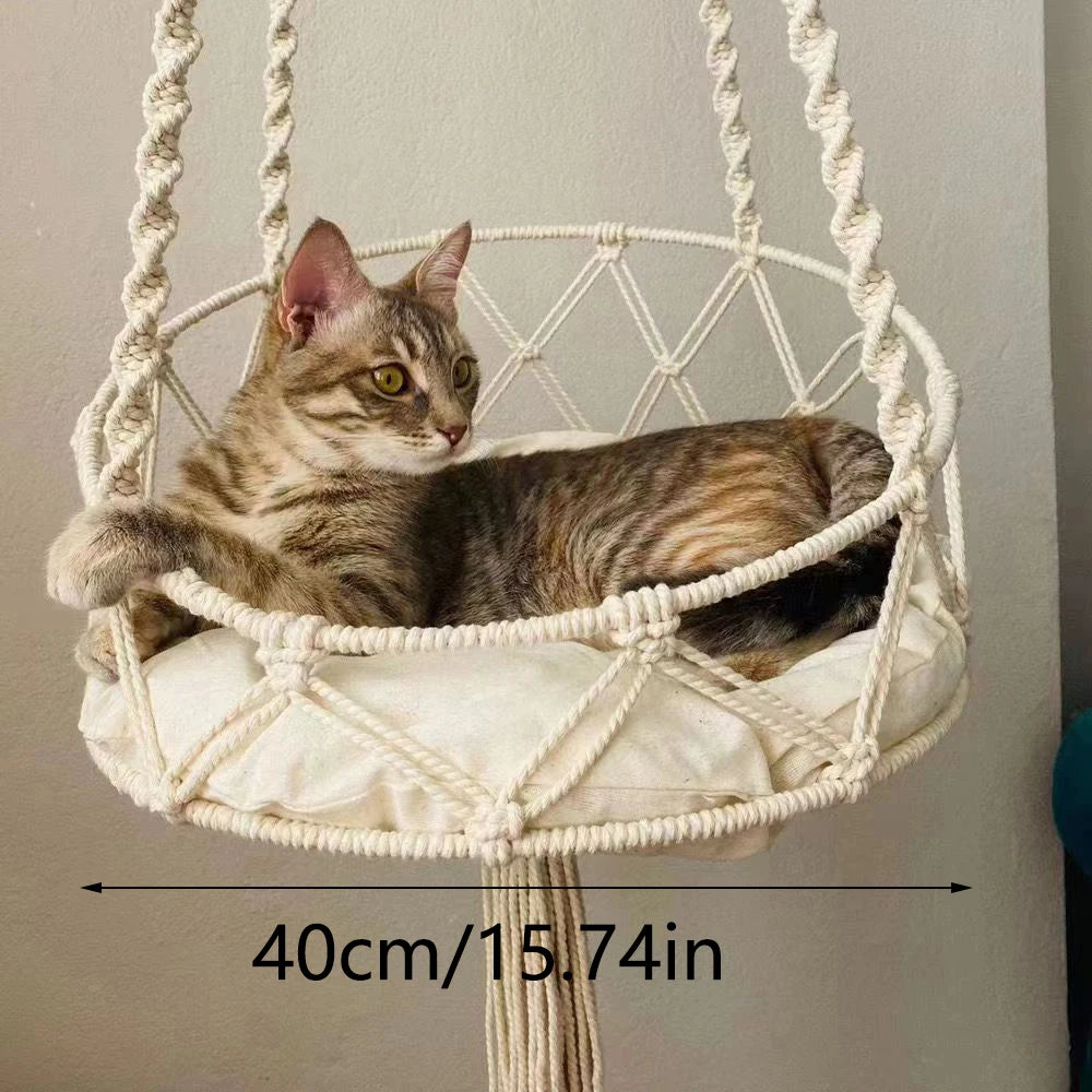 1PC Winter Hand-Woven Kitten Hammock Hanging Cat Bed