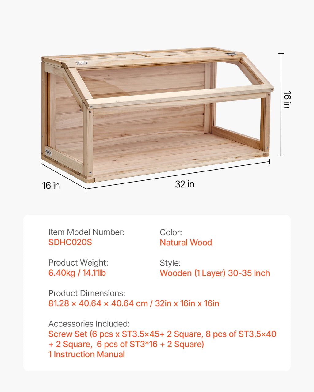 Wooden Hamster Cage 270° Viewing With Openable Top Ventilated Animal Cage