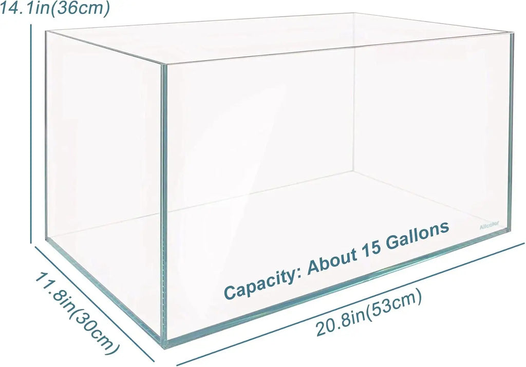 Ultra Clear Rimless Aquarium Tank 2-22 Gallons Low Iron Glass for Crystal View