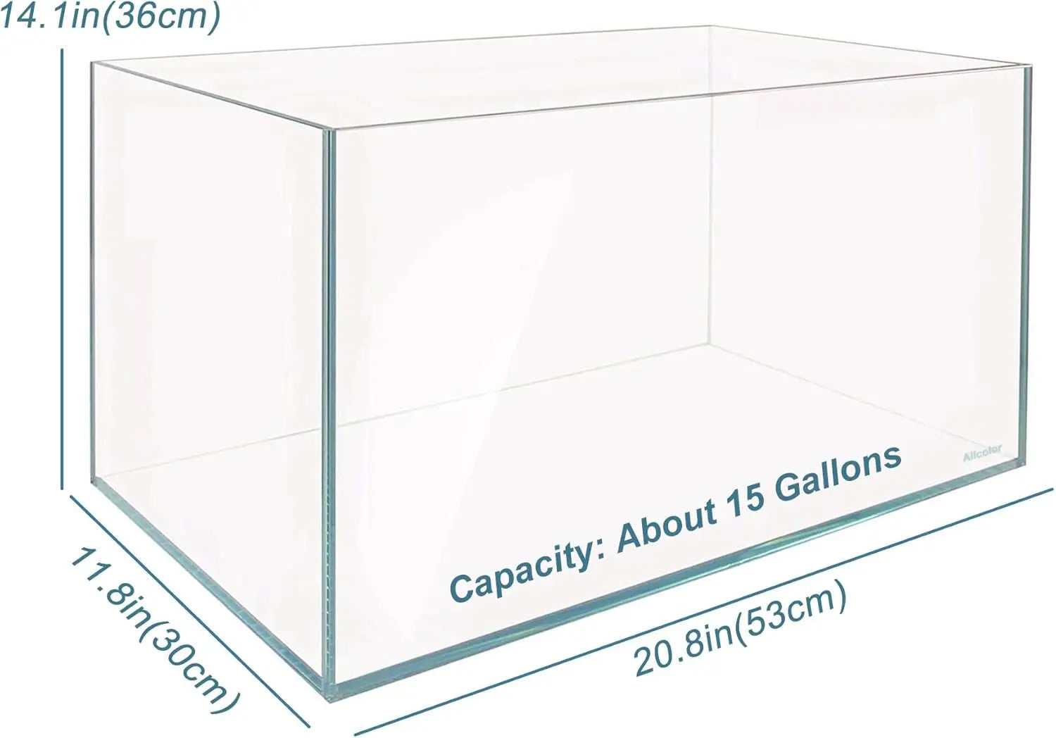 Ultra Clear Rimless Aquarium Tank 2-22 Gallons Low Iron Glass for Crystal View