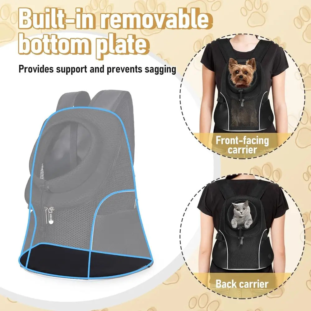 Pet Dog Carrier Backpack Small Dog Ventilated Mesh Dog Travel Back Pack with Safety Belt for Travel, Hiking, Cycling