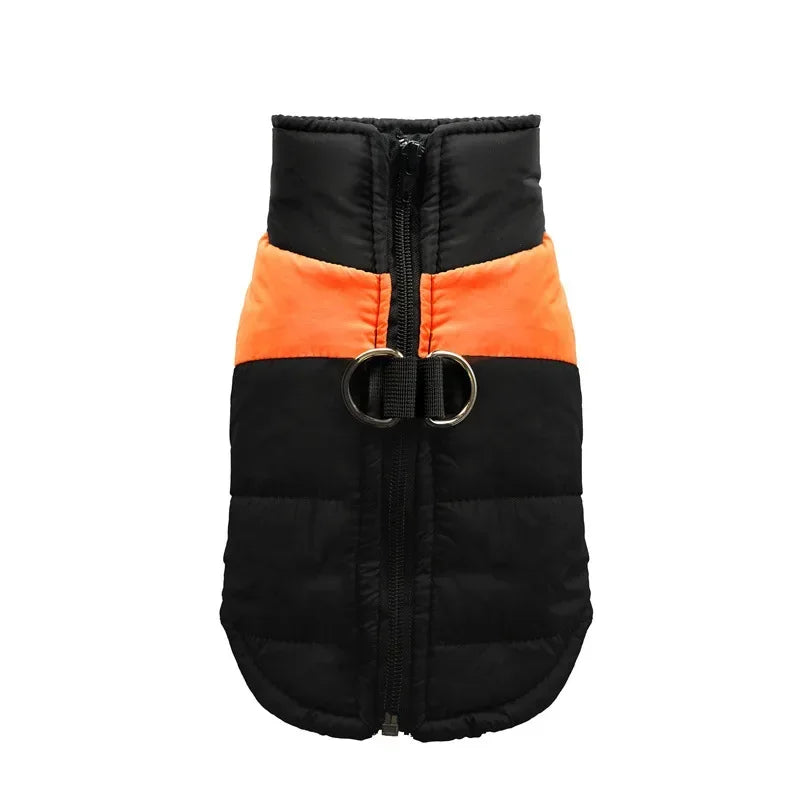 Waterproof Warm Dog Clothes Winter Vest Padded Zipper Jacket