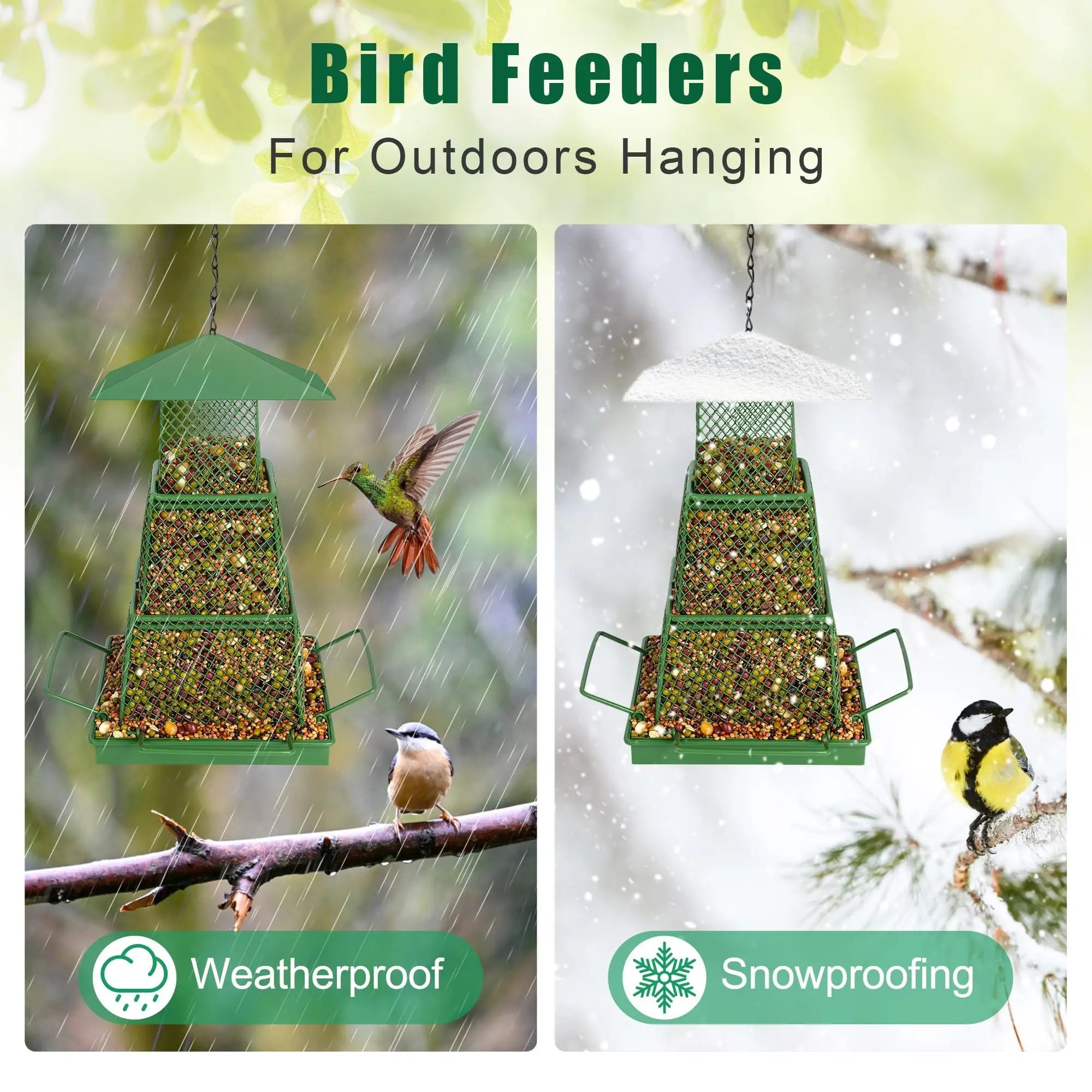 "Seed-Saving" Heavy-Duty Outdoor Bird Feeder - Squirrel Proof