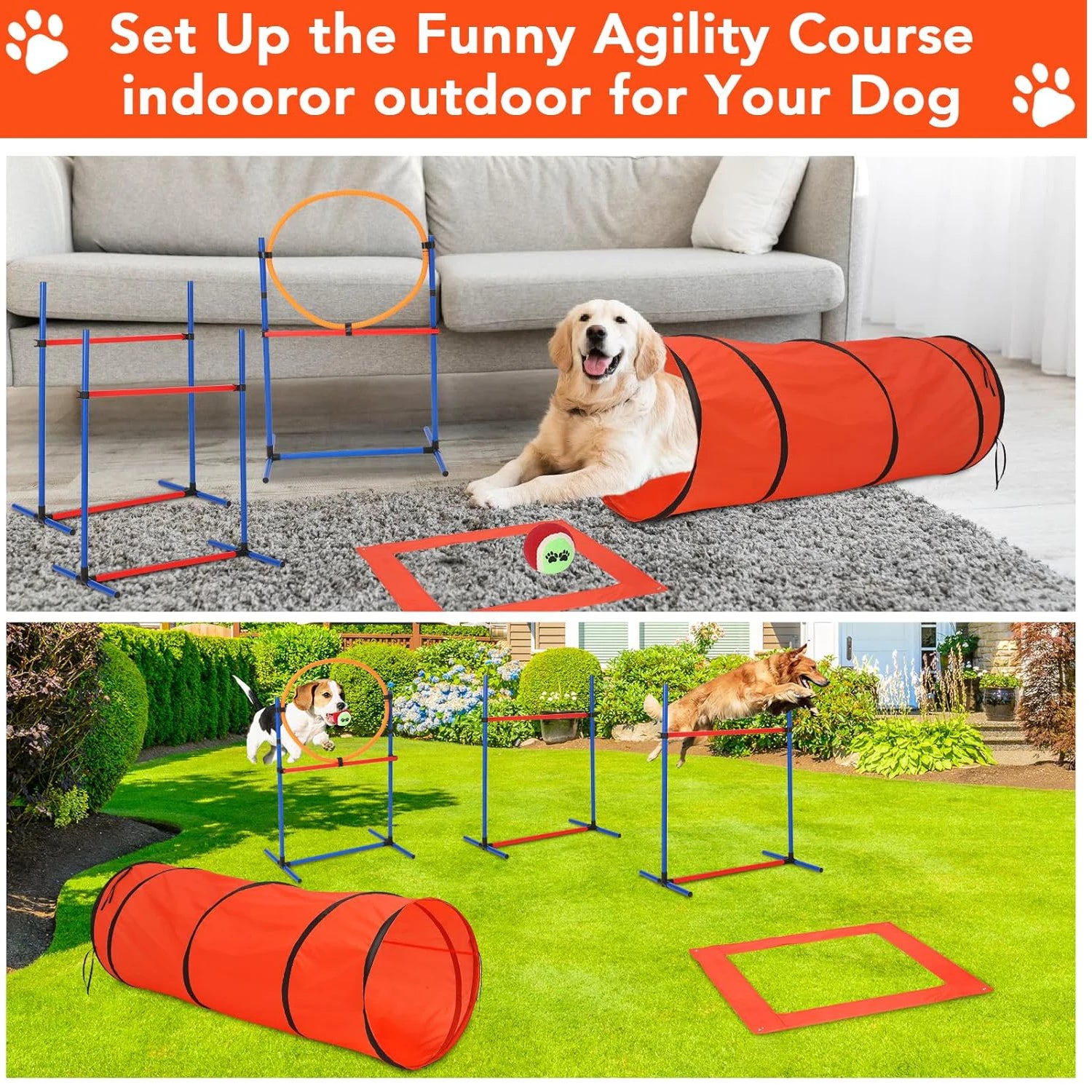 87 Pcs Dog Agile Training Equipment Set Obstacle Course Kit